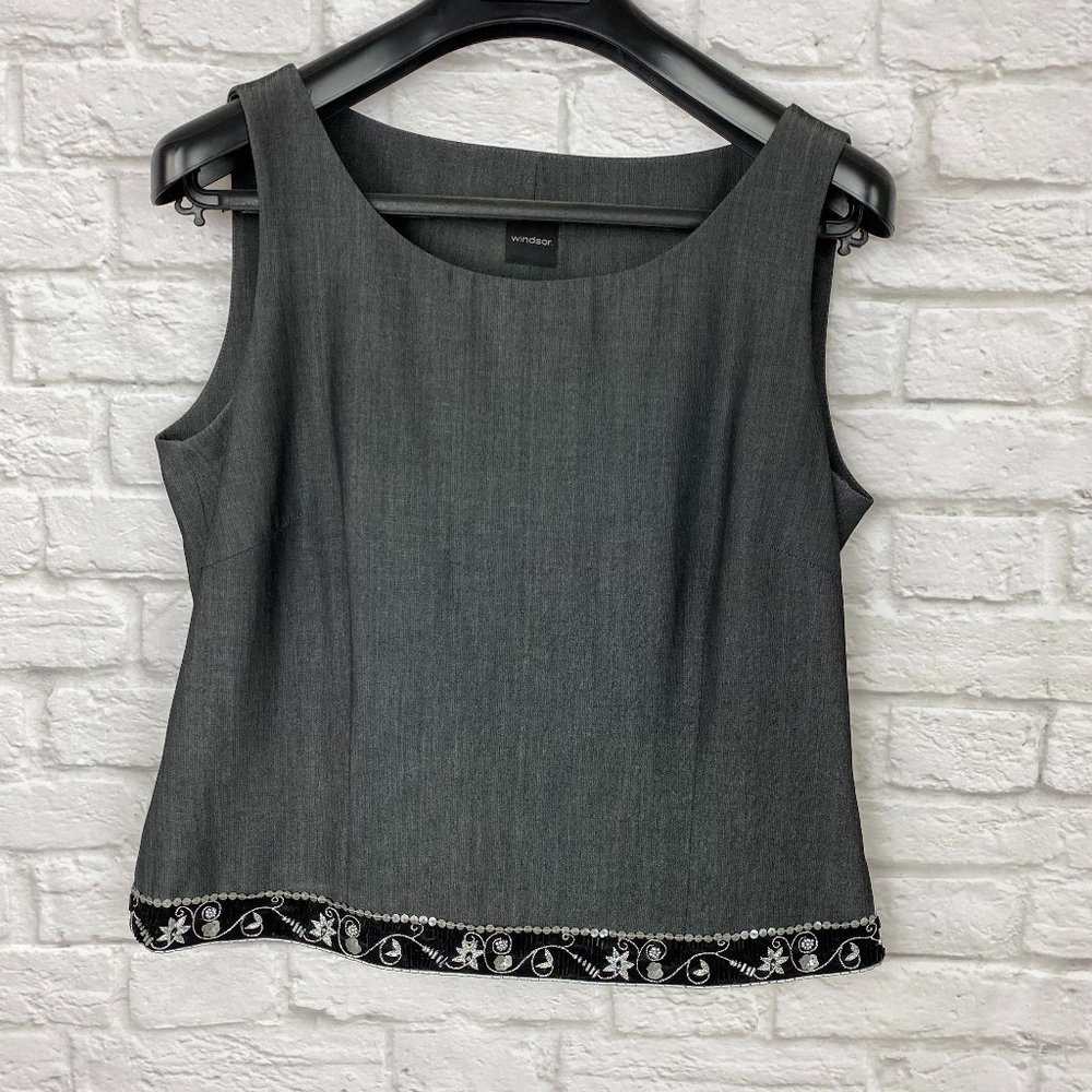 Windsor Set Top and Jacket in Grey/Black Sequined - Picture 2 of 8